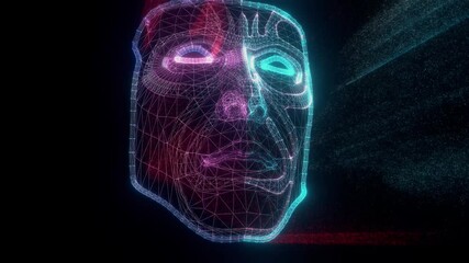 Poster - futuristic humanoid robot face scanning 4k. high quality 4k footage