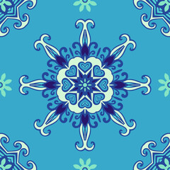 seamless pattern snowflake with heaert decoration 