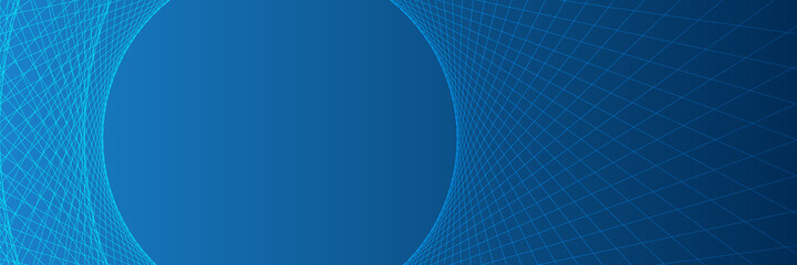 Blue circular lines abstract futuristic technology banner design. Vector background