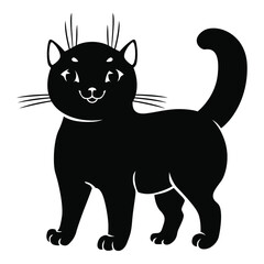 Sticker - Vector illustrations of cute cat silhouettes