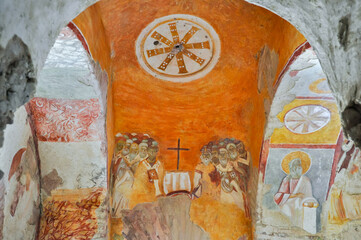 interiors of st. nicholas church in ancient city of myra, demre, turkey