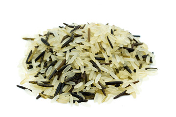 Wall Mural - Wild rice isolated on white background