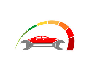 Sticker - Car repair in the speedometer logo