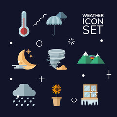 Poster - weather symbol collection vector design