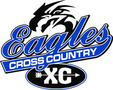 Eagles Cross Country Team Design In Script With Tail For School, College Or League
