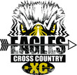 eagles cross country team design with mascot head for school, college or league