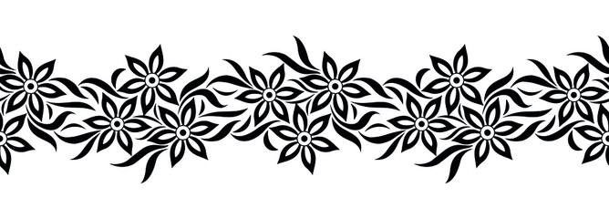 Seamless decorative floral border design