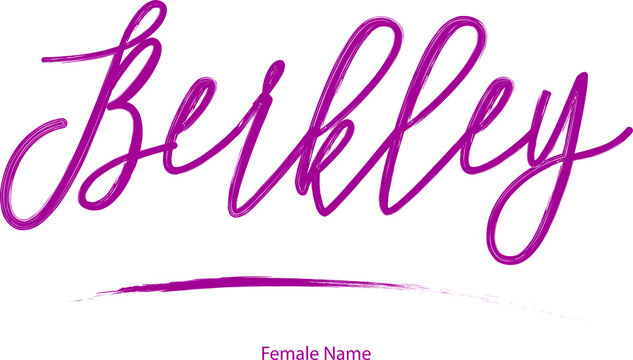 Berkley Female Name Cursive Calligraphy Purple Color Text
