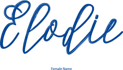 Leinwandbilder - Elodie Cursive Calligraphy Blue Color Text of Female Name 