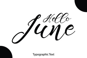 Poster - Hello June Hand Written Cursive Typescript Text Phrase