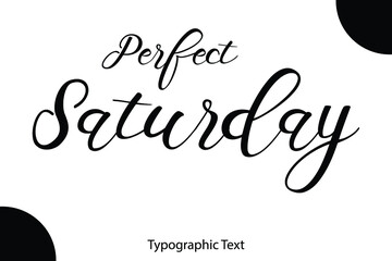 Poster - Perfect Saturday Written Letter Calligraphy Black Color Text On White Background