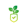 crop protection, agricultural insurance icon, vector logo