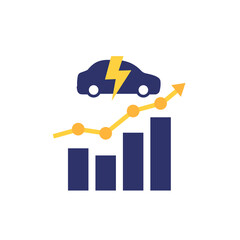 Wall Mural - electric car, ev growing market icon, vector