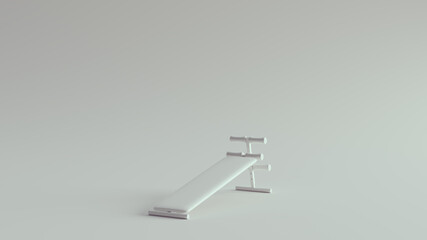 Wall Mural - White Angled Sit Up Bench 3d illustration render