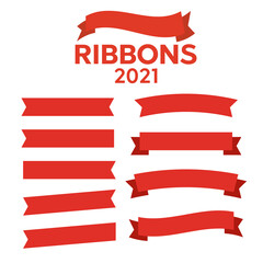 Wall Mural - flat vector ribbons banners flat. banner ribbon vector set
