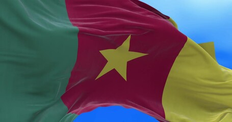 Wall Mural - Seamless loop of Cameroon flag.	