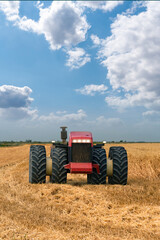 Poster - Autonomous tractor working on the field. Smart farming	
