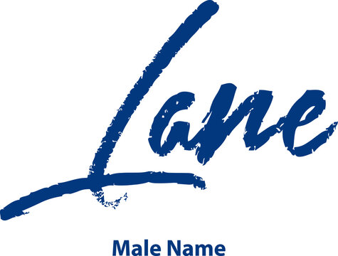 Lane-Male Name Written Letter Brush Calligraphy Text
