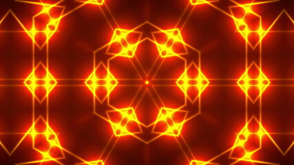 Poster - Abstract symmetry kaleidoscope - fractal lights, 3d rendering backdrop, computer generating background