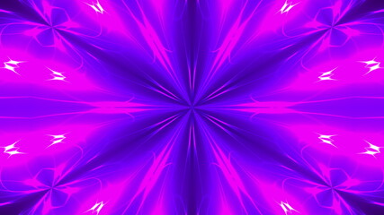 Poster - Abstract symmetry kaleidoscope - fractal lights, 3d rendering backdrop, computer generating background