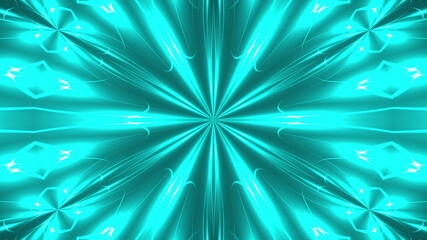 Poster - Abstract symmetry kaleidoscope - fractal lights, 3d rendering backdrop, computer generating background