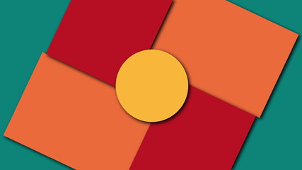 Poster - Geometric colorful shapes, computer generated. 3d render visual background