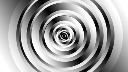 Poster - Geometric black and white shapes with spinning motion, computer generated. 3d rendering of abstract vortex background