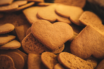 Wall Mural - heart shaped cookies on a plate