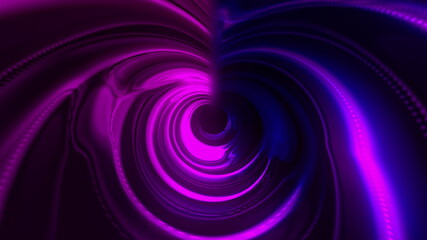 Poster - Glowing neon futuristic tunnel, computer generated. 3d rendering abstract background. Inside a rotating corridor