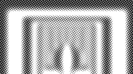 Poster - Half tone of many dots, computer generated abstract background, 3D rendering simple backdrop with optical illusion effect