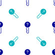 © Kostiantyn - Blue Undefined key icon isolated seamless pattern on white background. Vector Illustration.