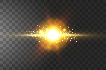 Wall Mural - shining golden stars isolated on black background. vector illustration.