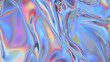 © posteroanterior - Abstract 3d rendering. Digital fabric. Sci-fi background. Holographic neon foil. Rainbow reflection.