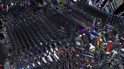 Wall Mural - Digital garbage, grange glitch or error. Abstract futuristic cyberspace background