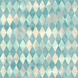 Fototapeta Dinusie - Alice in Wonderland style watercolor diamond rhombus  seamless pattern 
