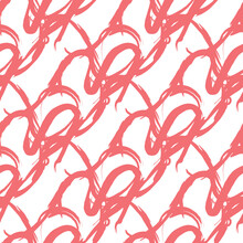 Vector Seamless Texture Background Pattern. Hand Drawn, Red, White Colors.