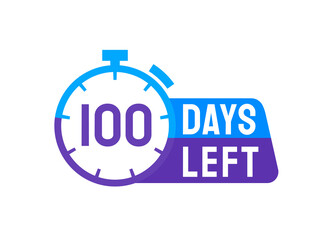 Canvas Print - 100 Days Left labels on white background. Days Left icon