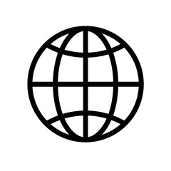 Poster - World icon. Globe icon isolated in line style. Editable Stroke. Vector
