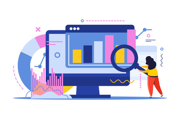 Canvas Print - Statistics Computer Window Composition