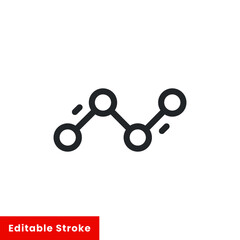 Poster - Line chart graphic icon for web template and app. Editable stroke vector illustration design on white background. EPS 10