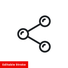 Poster - Share line icon for web template and app. Editable stroke vector illustration design on white background. EPS 10