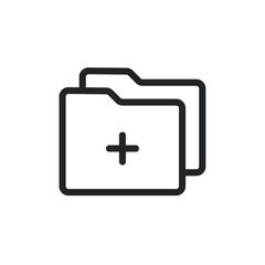 Poster - Add folder document file line icon for web template and app. Vector illustration design on white background. EPS 10