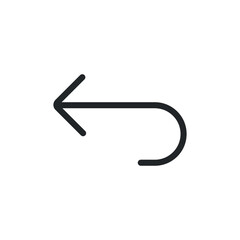 Poster - Return arrow button, direction line icon for web template and app. Vector illustration design on white background. EPS 10