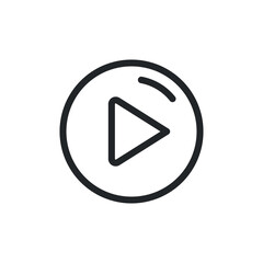 Poster - Play button line icon for web template and app. Vector illustration design on white background. EPS 10