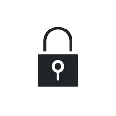 Poster - Close padlock glyph icon for web template and app. Vector illustration. design on white background. EPS 10
