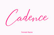 © Image Lounge - Cadence Female name - in Stylish Lettering Cursive Typography Text Light Pink Background
