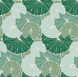 asian style waterlilies leaves seamless pattern in blue green shades