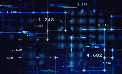 Poster - network interface and world map