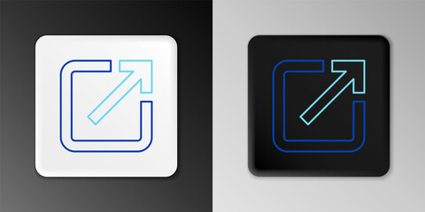 Poster - Line Open in new window icon isolated on grey background. Open another tab button sign. Browser frame symbol. External link sign. Colorful outline concept. Vector.