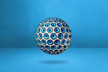 Speakers Sphere On A Blue Studio Background